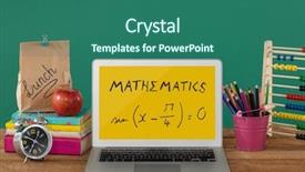  Presentation with school - PPT theme with school table with school icons background and a ocean colored foreground