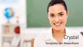  Presentation with school - PPT theme enhanced with school teacher in the classroom background and a lemonade colored foreground