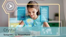  Presentation with school technology - Slide set featuring school-technology-and-distant-education background and a light blue colored foreground