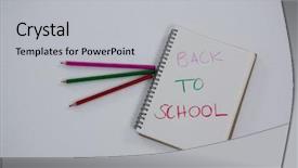  Presentation with back to school - Amazing PPT layouts having school text written on spiral backdrop and a light gray colored foreground