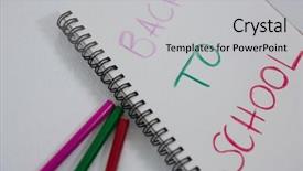  Presentation with back school - PPT layouts enhanced with school text written on spiral background and a light gray colored foreground