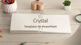  Presentation with wood tools - Presentation theme enhanced with school theme - empty notebook on wood floor background and a lemonade colored foreground