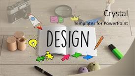  Presentation with notebook design - Colorful PPT theme enhanced with school theme - open notebook on the floor backdrop and a mint green colored foreground