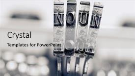  Presentation with keys - Audience pleasing PPT layouts consisting of school theme - word noun with old typwriter backdrop and a light gray colored foreground