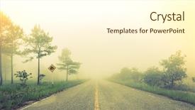  Presentation with tree sky trees green - Colorful presentation design enhanced with school time - road in fog with trees backdrop and a cream colored foreground