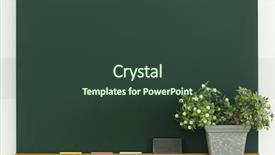  Presentation with blackboard - Presentation theme with school tools - blackboard and artificial flower background and a tawny brown colored foreground