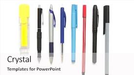  Presentation with diversity different professionals - Theme with school tools - different pens background and a white colored foreground