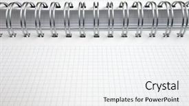  Presentation with spiral notebook - PPT layouts featuring school tools - forefront of a spiral notebook background and a white colored foreground