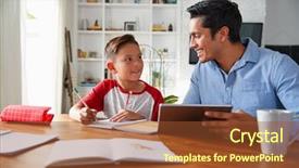 Presentation with teen - Amazing presentation design having school tutor smiling at each backdrop and a red colored foreground