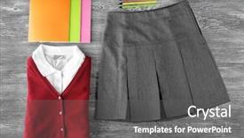  Presentation with accessories - Amazing slide deck having school uniform and accessories backdrop and a gray colored foreground