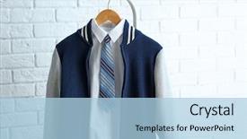  Presentation with teenage - Presentation theme having school uniform of teenage boy background and a light blue colored foreground
