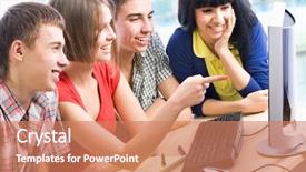  Presentation with female college student for health check up - Beautiful presentation theme featuring school university - female college students backdrop and a  colored foreground