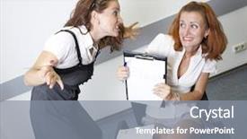  Presentation with anger - Colorful PPT theme enhanced with school violence - anger teacher and afraid student backdrop and a gray colored foreground