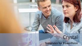  Presentation with modern building - PPT theme having school work - business friends discussing brainstorming background and a teal colored foreground