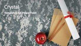  Presentation with scroll paper - Beautiful PPT layouts featuring school work - military education concept books scroll backdrop and a gray colored foreground