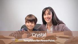  Presentation with woman child - Colorful PPT layouts enhanced with school work - smiling woman and child doing backdrop and a coral colored foreground