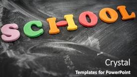  Presentation with school board - Presentation design with school written on classroom board background and a dark gray colored foreground