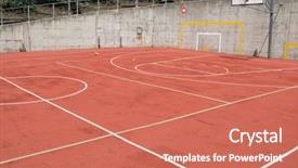  Presentation with basketball court - Beautiful presentation featuring school yard - basketball court backdrop and a coral colored foreground