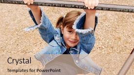  Presentation with monkey - Presentation with school yard - cute young girl playing background and a lemonade colored foreground