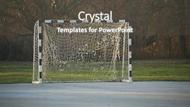  Presentation with school gate - Colorful slide deck enhanced with school yard - football gate in a park backdrop and a  colored foreground