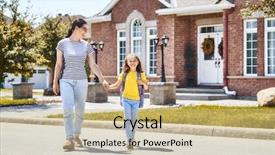  Presentation with counseling parent involvment - PPT theme consisting of schoolbag walk - parent and pupil of primary background and a coral colored foreground