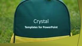  Presentation with piggy bank - Presentation design consisting of schoolbags-and-piggy-bank background and a ocean colored foreground