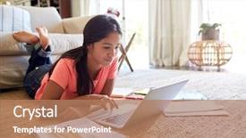  Presentation with teenage girl - Amazing slides having schoolbooks - african american teenage girl lying backdrop and a coral colored foreground