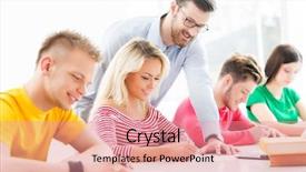  Presentation with teenage - Audience pleasing presentation consisting of schoolbooks - group of teenage students studying backdrop and a  colored foreground