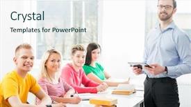  Presentation with students - Presentation consisting of schoolbooks - group of teenage students studying background and a  colored foreground