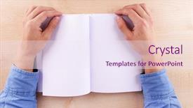  Presentation with reading table - Slides enhanced with schoolbooks - men reading empty open book background and a sky blue colored foreground