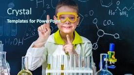  Presentation with chemistry - PPT layouts with schoolboy-in-chemistry-lab background and a ocean colored foreground