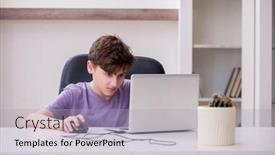  Presentation with computer games - Cool new theme with schoolboy-playing-computer-games backdrop and a light gray colored foreground
