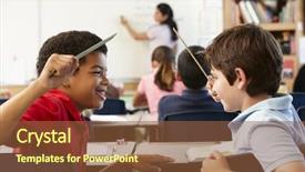  Presentation with special needs class - PPT theme enhanced with schoolboys behaving badly in class background and a tawny brown colored foreground