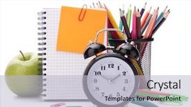  Presentation with school apple - Amazing slide set having schoolchild and student studies accessories backdrop and a  colored foreground