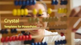  Presentation with school - PPT theme consisting of schoolchild using a slide rule background and a tawny brown colored foreground