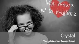  Presentation with mothers day - Cool new slide set with schoolchild with blackboard against italian mothers day message backdrop and a gray colored foreground