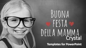  Presentation with mothers day - Audience pleasing presentation consisting of schoolchild with blackboard against italian mothers day message backdrop and a dark gray colored foreground
