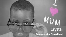  Presentation with mothers day - Beautiful presentation design featuring schoolchild with blackboard against mothers day greeting backdrop and a gray colored foreground