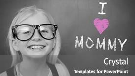  Presentation with mothers - Presentation design consisting of schoolchild with blackboard against mothers day greeting background and a gray colored foreground