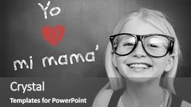  Presentation with mothers - Amazing presentation theme having schoolchild-with-blackboard-against-spanish backdrop and a dark gray colored foreground