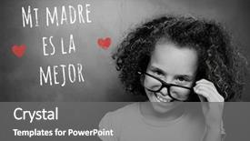  Presentation with mothers - Presentation design enhanced with schoolchild-with-blackboard-against-spanish background and a gray colored foreground