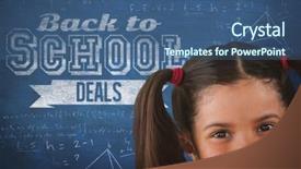  Presentation with mouth - PPT layouts enhanced with schoolgirl covering mouth with book background and a ocean colored foreground