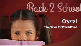  Presentation with mouth - Beautiful slide deck featuring schoolgirl covering mouth with book backdrop and a tawny brown colored foreground