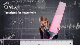  Presentation with marker - Amazing slide set having schoolgirl drawing with a ruler backdrop and a dark gray colored foreground