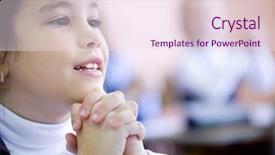  Presentation with prayer - Beautiful presentation theme featuring schoolgirl fingers clasped in prayer backdrop and a sky blue colored foreground