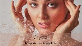  Presentation with microscope - Presentation theme enhanced with schoolgirl-looking-through-microscope background and a coral colored foreground