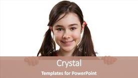  Presentation with empty - Theme featuring schoolgirl peeking - beautiful girl holding empty board background and a coral colored foreground