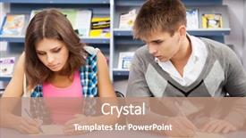  Presentation with cheating - Audience pleasing PPT theme consisting of schoolgirl peeking - student cheating at exam looking backdrop and a  colored foreground