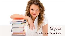  Presentation with tan book stack stacks of books - Slide set featuring dorcas gazelle gazella dorcas neglecta background and a tawny brown colored foreground