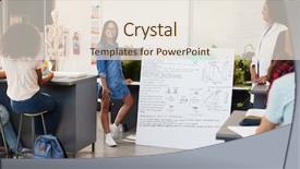  Presentation with project - Theme having schoolgirl presenting project in front background and a lemonade colored foreground